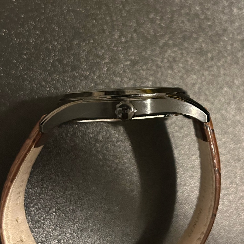 1513023' | BROWN CROC-EMBOSSED STRAP 3-HAND QUARTZ AMBASSADOR WATCH - Picture 5 of 5
